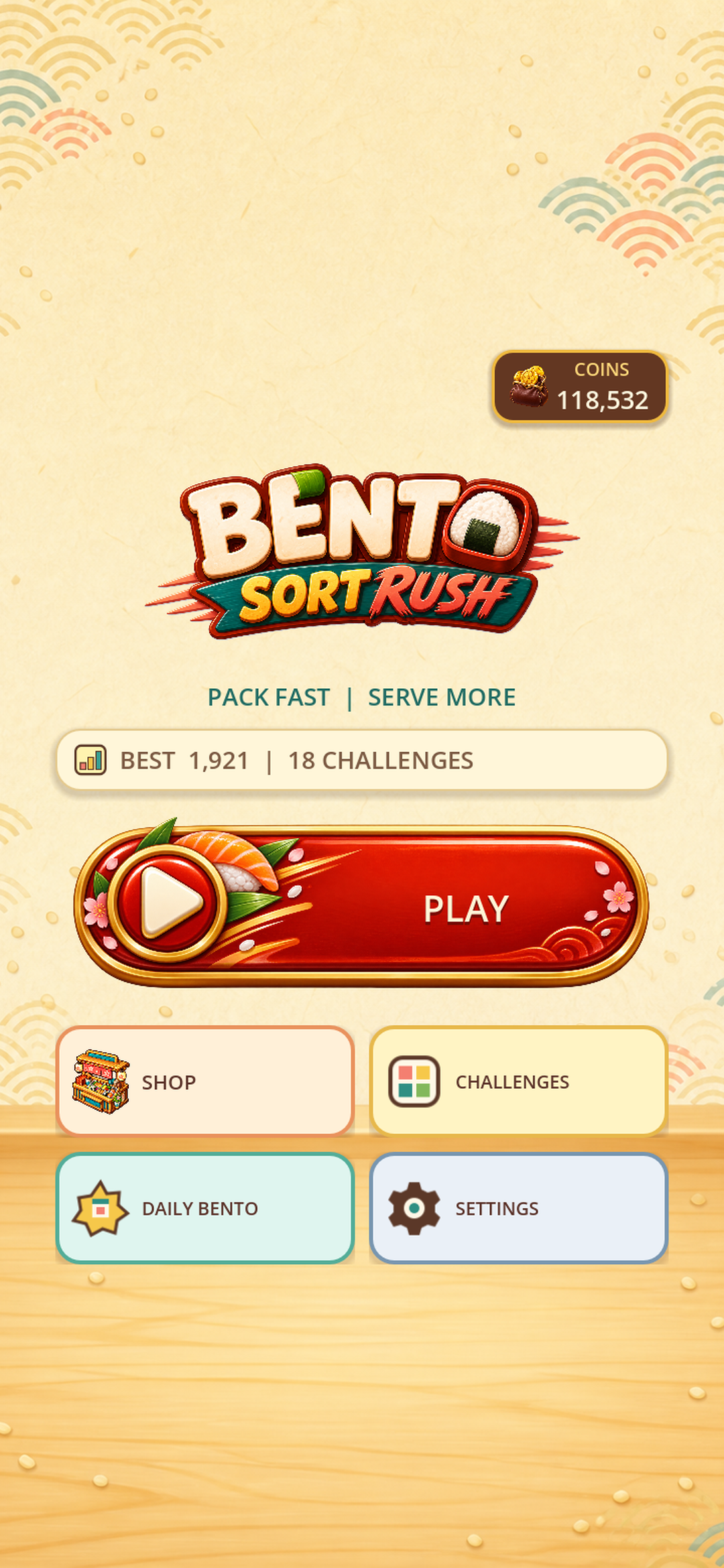 Meet Bento Sort Rush and jump straight into a fast touch-first order.